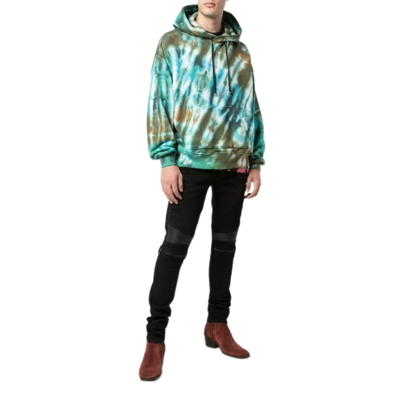 AMIRI | Oversized Green Tie Dye Hoodie in Size Small - Picture 1 of 6